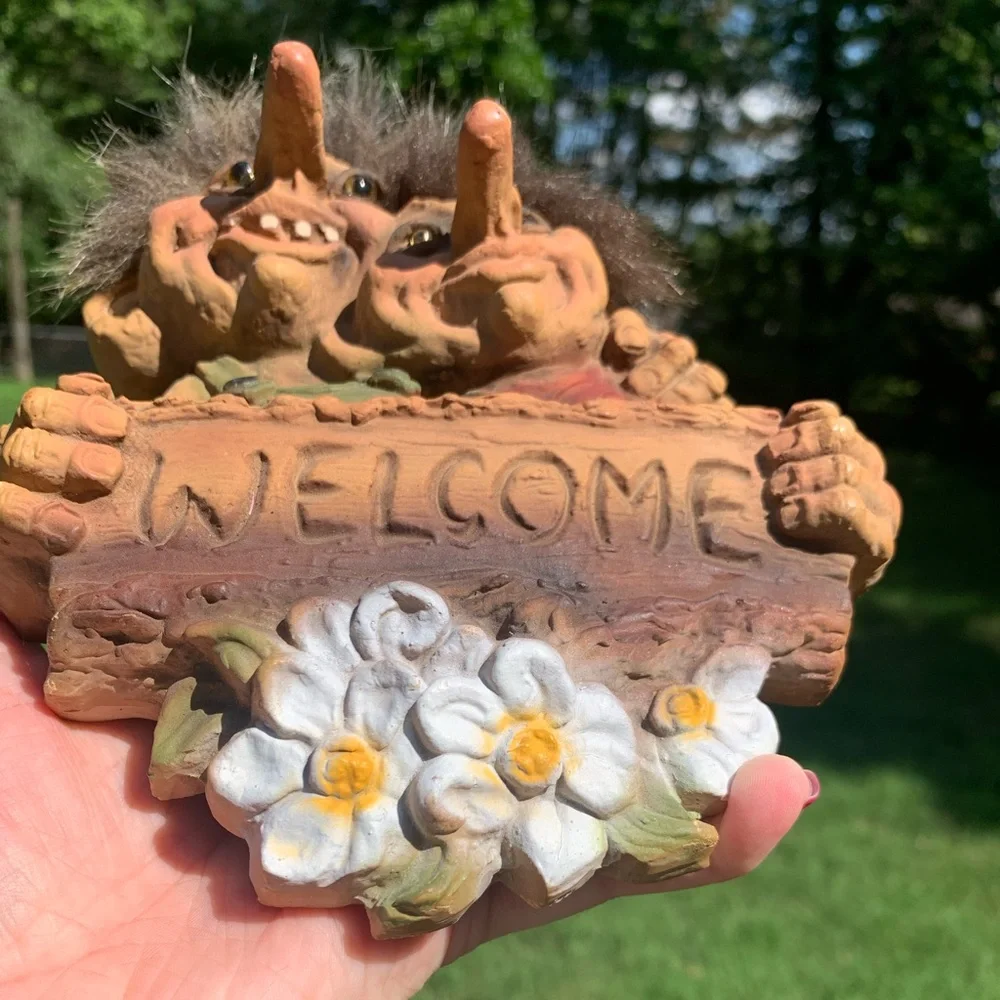 Rare Vintage Original NyFORM TROLL Welcome Door Plate - Picture 10 of 16